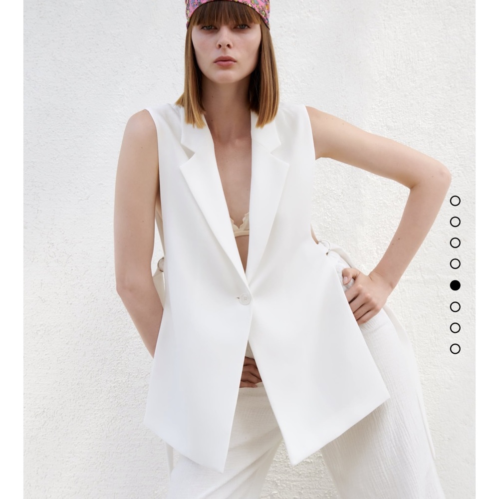 White Vest with slits ZARA